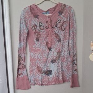 Women's Pink Long Sleeve Top
